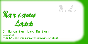 mariann lapp business card